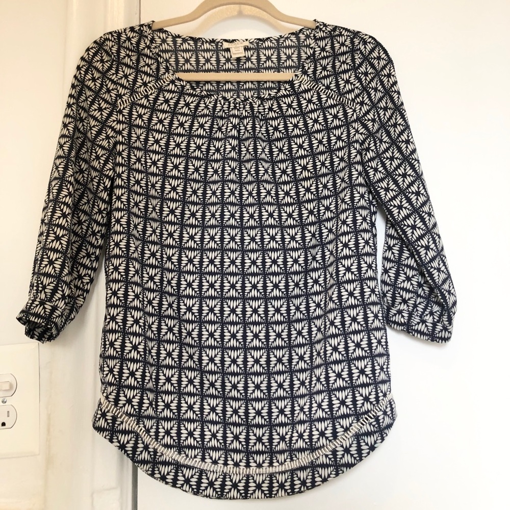J.Crew silky printed blouse